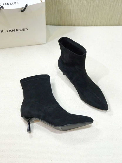 Small Ankle Boots Pointed Toe Fashion Boots Martin Boots