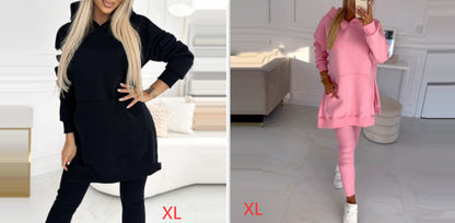 Temperament Commute Loose Hooded Sweater Pants Two-piece Set