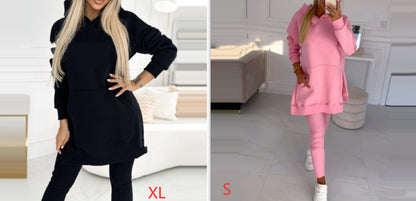 Temperament Commute Loose Hooded Sweater Pants Two-piece Set