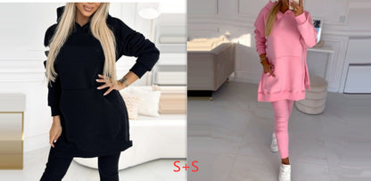 Temperament Commute Loose Hooded Sweater Pants Two-piece Set
