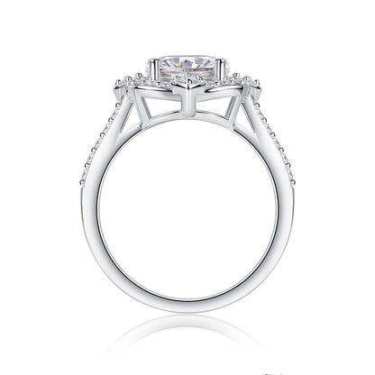 Camellia - A Fashionable Jewelry Ring Set With Moissanite S925 Sterling Silver And Gold-plated Diamond