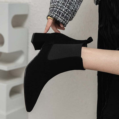 Short Boots Women's Leather Boots Boots Women's Boots Thick Heel Mid-heel Boots