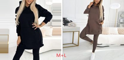 Temperament Commute Loose Hooded Sweater Pants Two-piece Set
