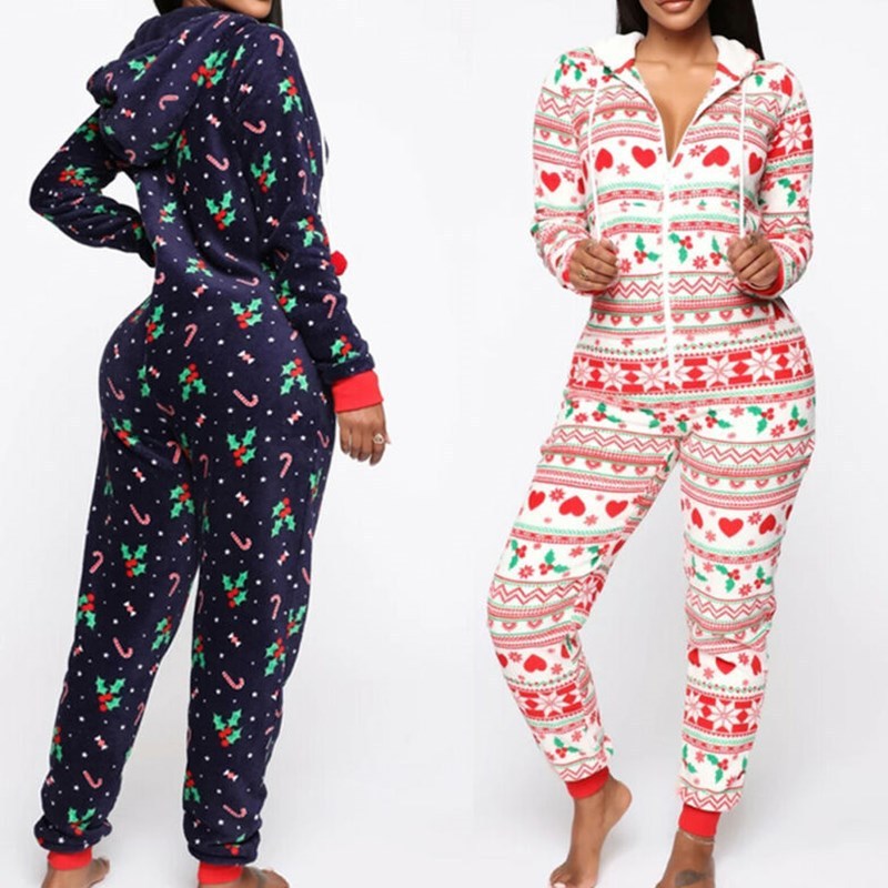 Hooded Nightwear for women Christmas Pajamas set