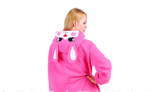 Men And Women Velvet Tamed Cartoon Animal Christmas Halloween Party One-Piece Pajamas