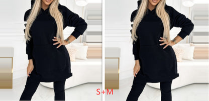 Temperament Commute Loose Hooded Sweater Pants Two-piece Set
