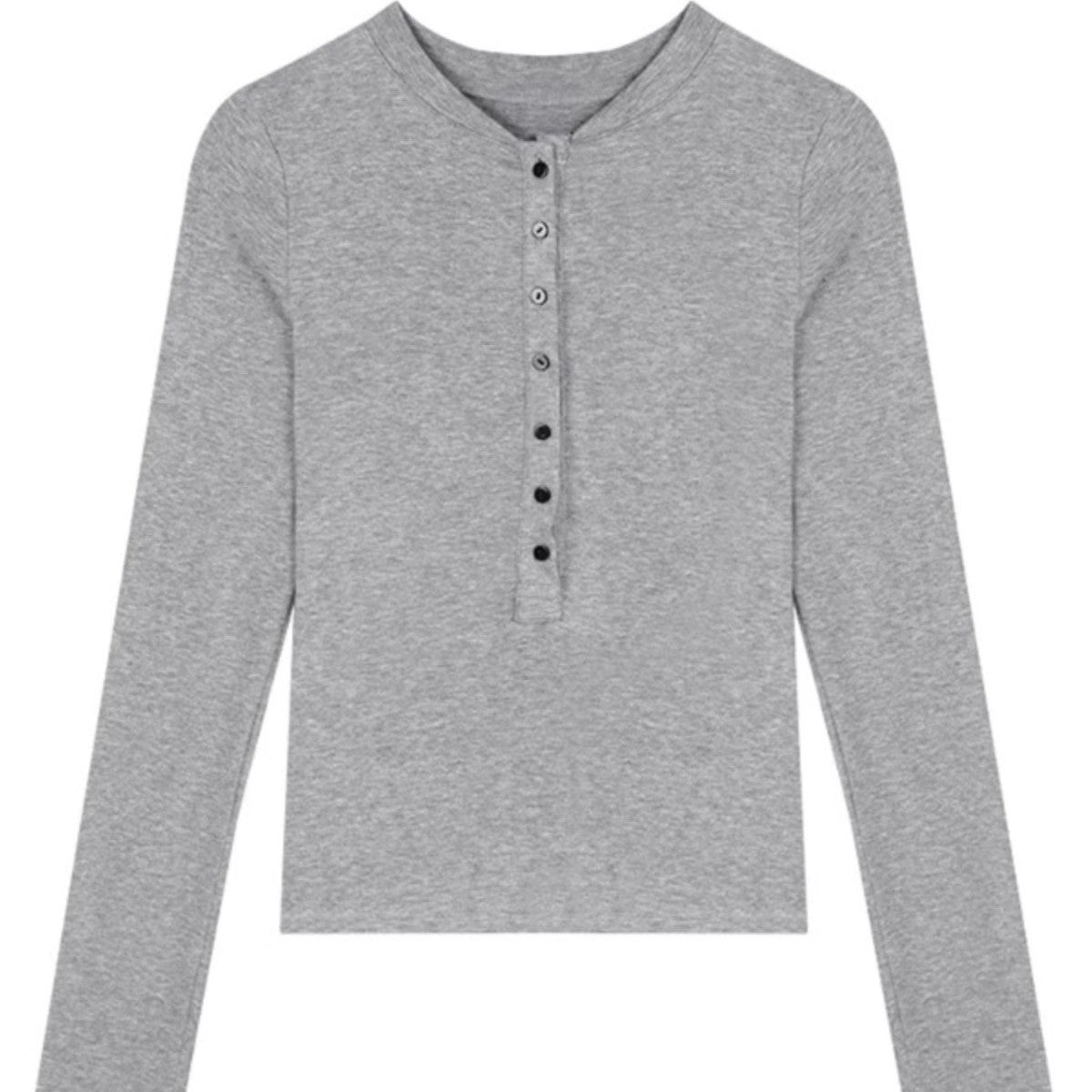 Half-open Collar Inner Bottoming Shirt Women's Long-sleeved Top