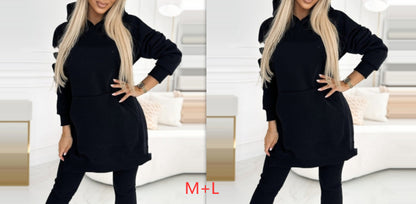 Temperament Commute Loose Hooded Sweater Pants Two-piece Set