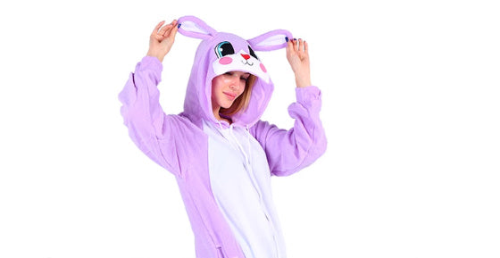 Men And Women Velvet Tamed Cartoon Animal Christmas Halloween Party One-Piece Pajamas