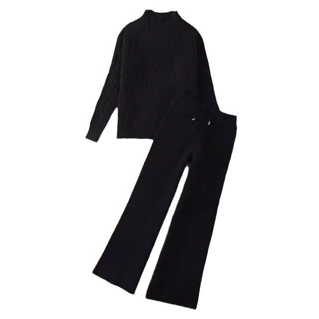 Knitted Sweater Wide Leg Pants Two-piece Set