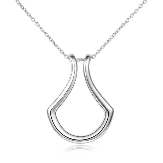Sterling silver ring holder necklace pendant with cable chain for women