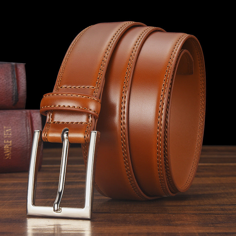 Men's Leather Belt Leather Pin Buckle Casual Belt