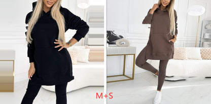 Temperament Commute Loose Hooded Sweater Pants Two-piece Set