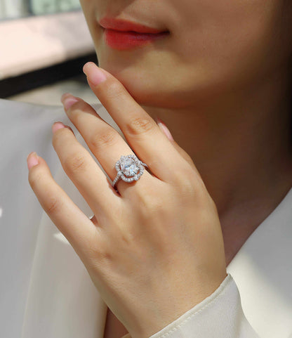 Camellia - A Fashionable Jewelry Ring Set With Moissanite S925 Sterling Silver And Gold-plated Diamond