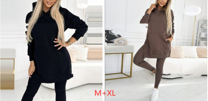 Temperament Commute Loose Hooded Sweater Pants Two-piece Set